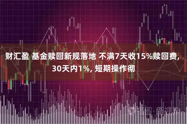 财汇盈 基金赎回新规落地 不满7天收15%赎回费, 30天内1%, 短期操作彻