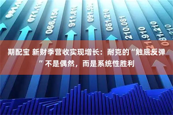 期配宝 新财季营收实现增长：耐克的“触底反弹”不是偶然，而是系统性胜利